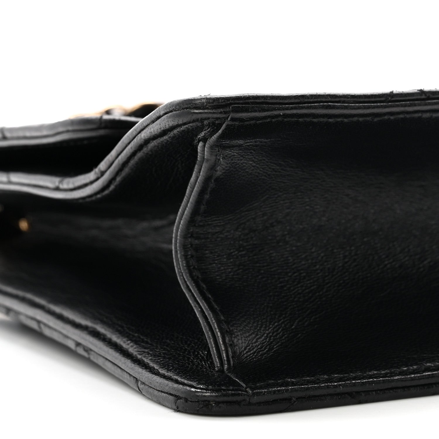 Lambskin Quilted Large Golden Class Flap Black