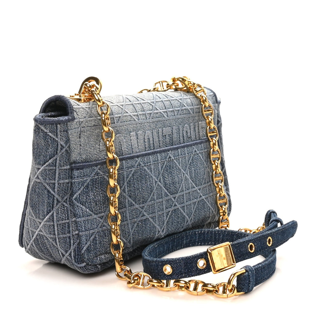 Denim Cannage Small Caro Bag Blue