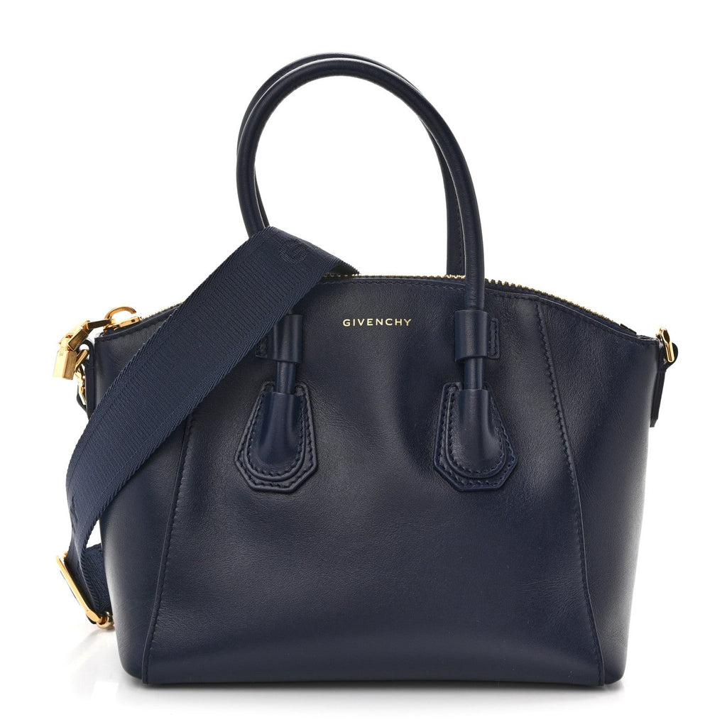 Box Calfskin Mini Sport Antigona Top Handle Bag Navy