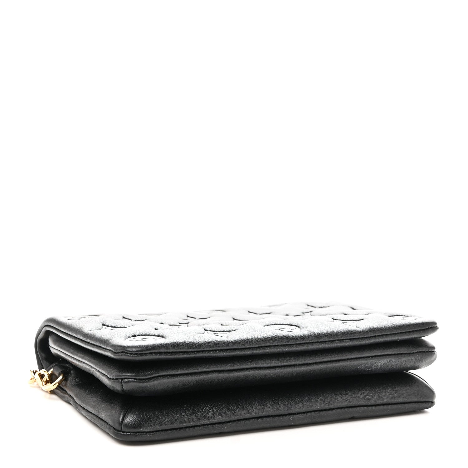 Lambskin Embossed Monogram Pochette Coussin Black
