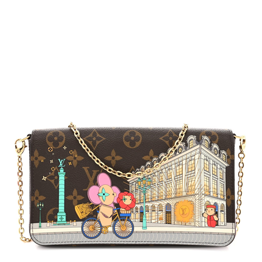 Monogram 2022 Christmas Animation Paris Pochette Felicie Chain Wallet Pink