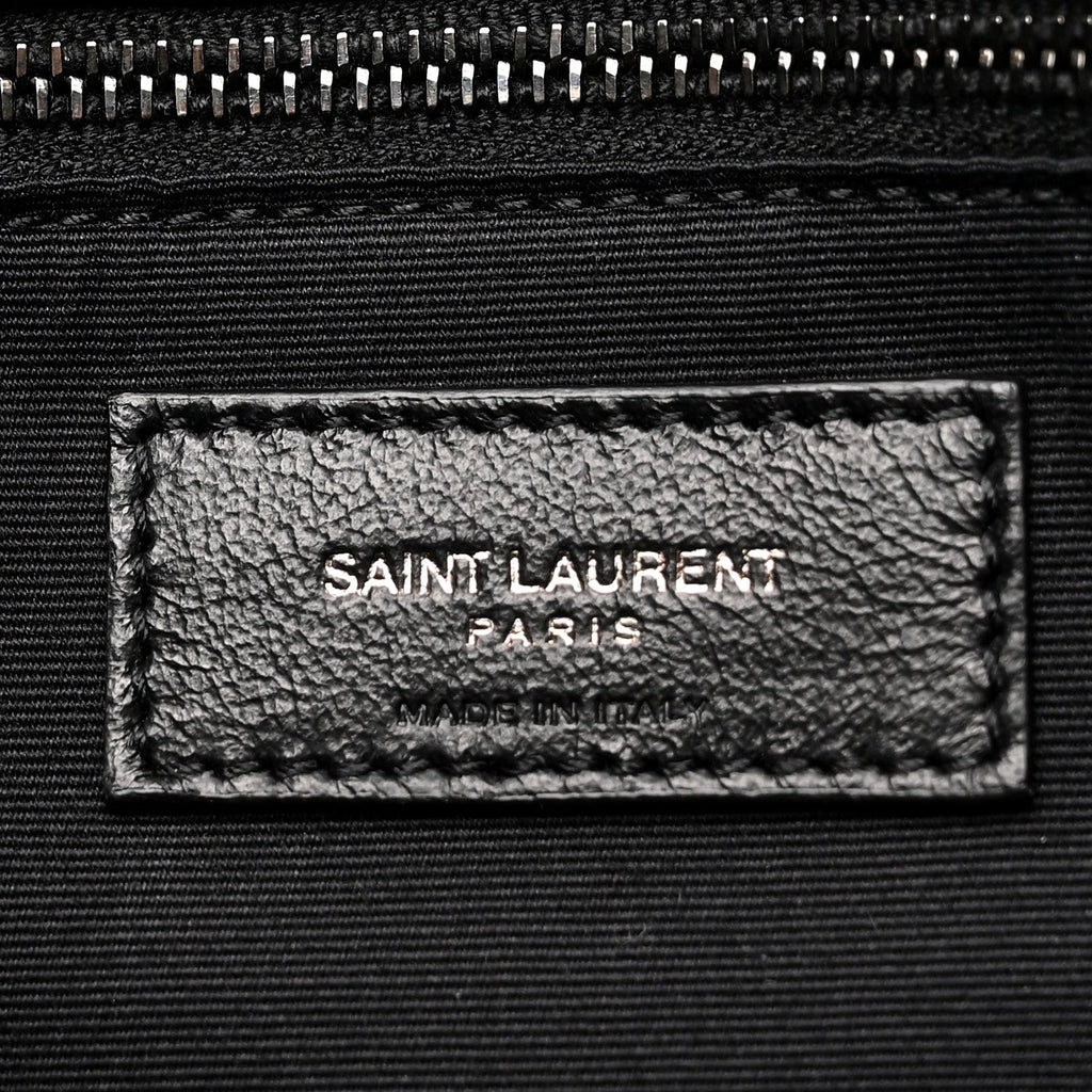 Crinkled Calfskin Matelasse Monogram Large Niki Chain Satchel Black