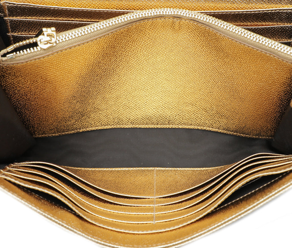 Dolce & Gabbana Metallic Gold Angel Chain Clutch Bag
