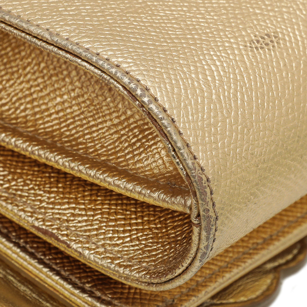 Dolce & Gabbana Metallic Gold Angel Chain Clutch Bag