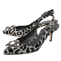 Dolce & Gabbana Bicolor Glitter Bellucci Crystal Slingback 37