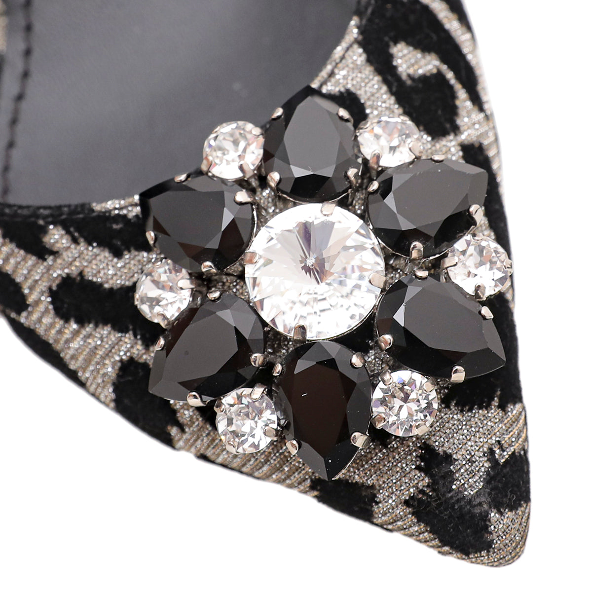 Dolce & Gabbana Bicolor Glitter Bellucci Crystal Slingback 37