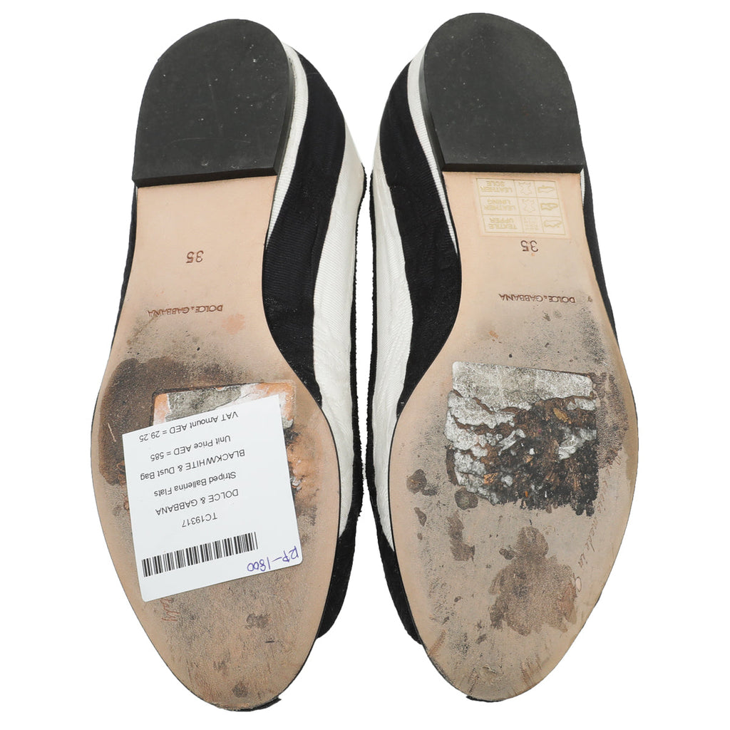 Dolce & Gabbana Bicolor Striped Ballerina Flats 35