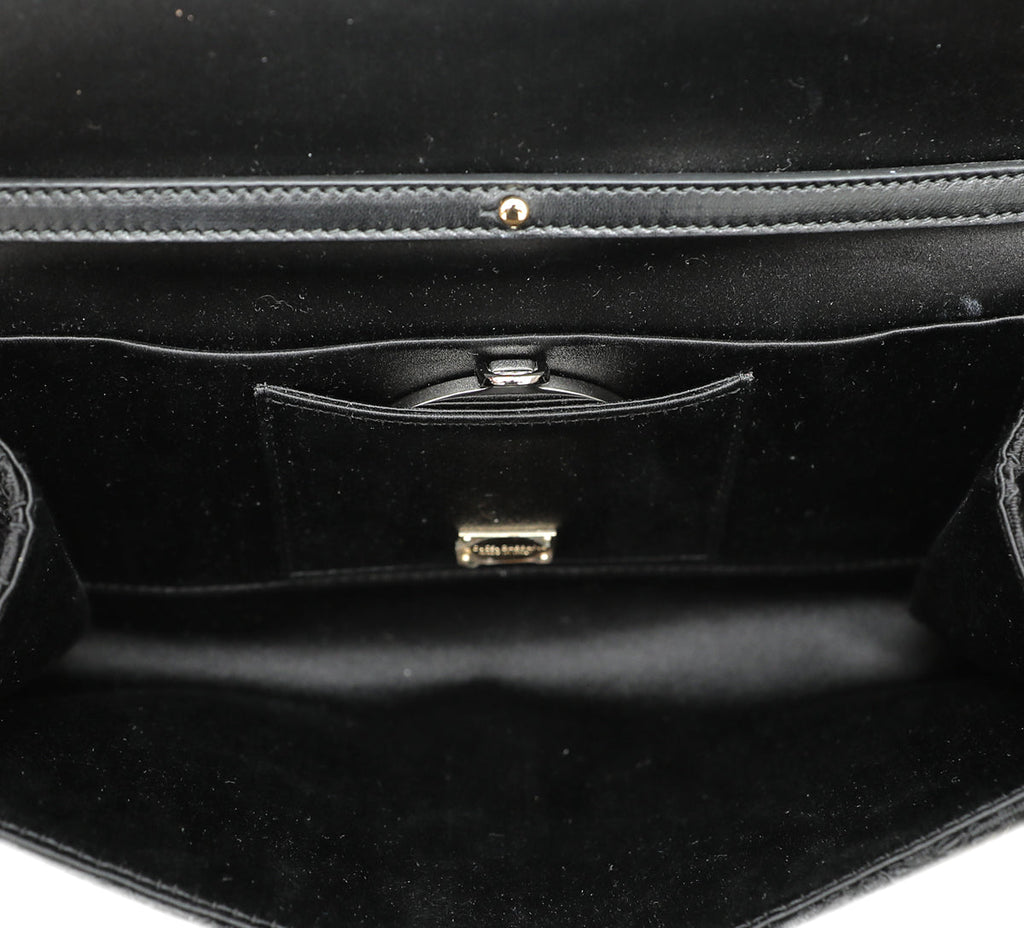 Dolce & Gabbana Black Lace Taormina Clutch Bag