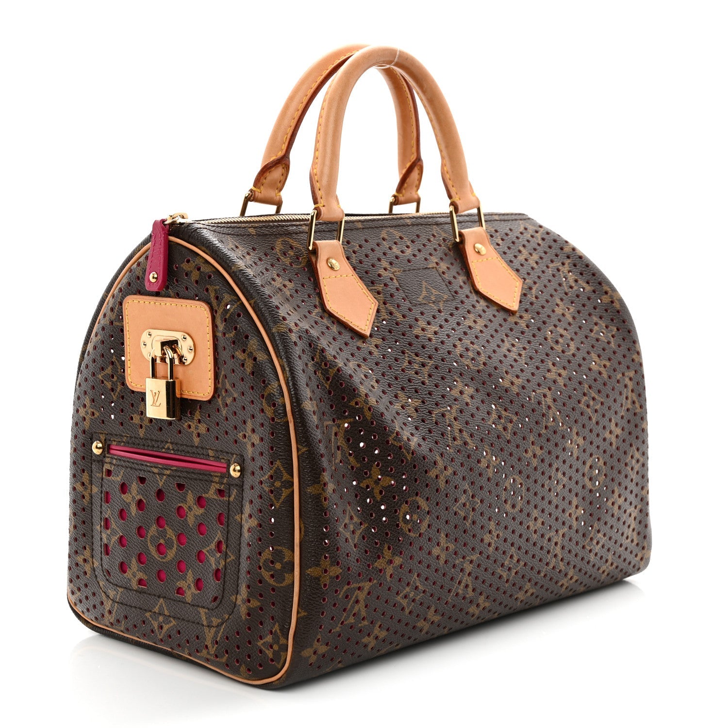 Monogram Perforated Speedy 30 Fuchsia