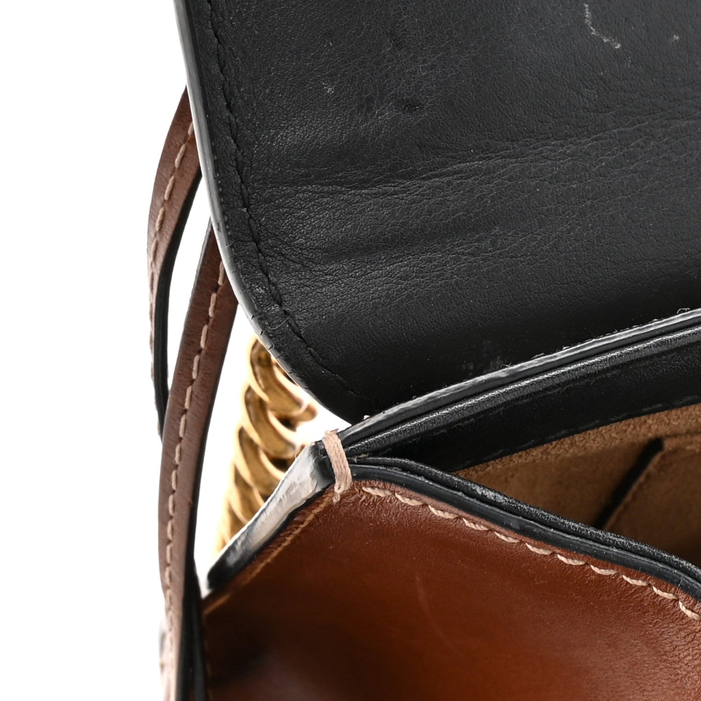GG Supreme Monogram Calfskin Small Padlock Shoulder Bag Beige Black Cuir