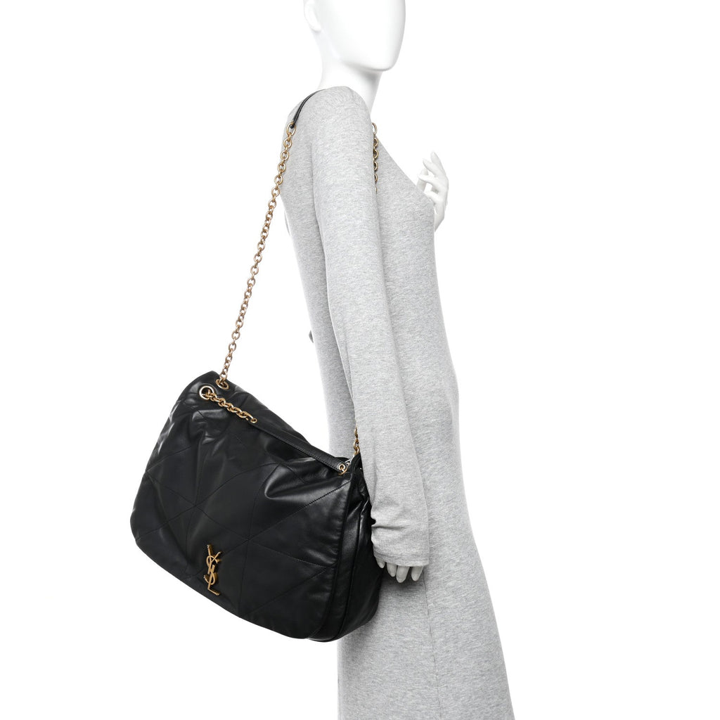 Lambskin Matelasse Monogram Large Jamie 4.3 Black