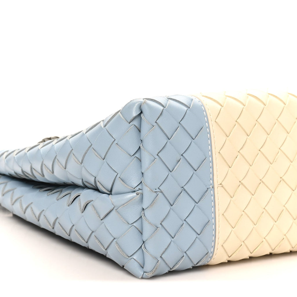 Nappa Intrecciato Medium Andiamo Shoulder Bag Sea Salt Ice Khaki