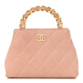 Lambskin Quilted Mini Evening Bag Pink