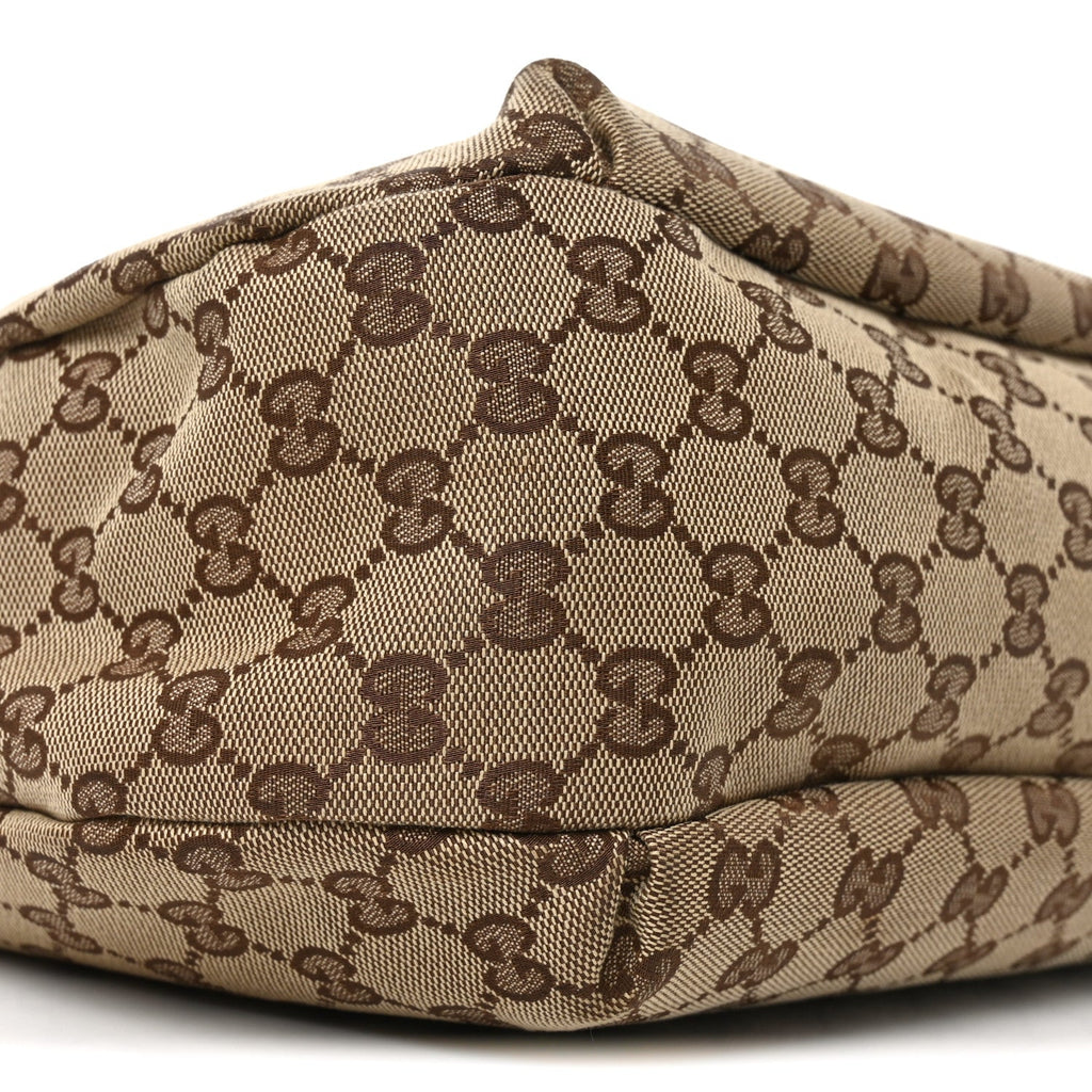Monogram Large New Ladies Web Hobo Dark Brown
