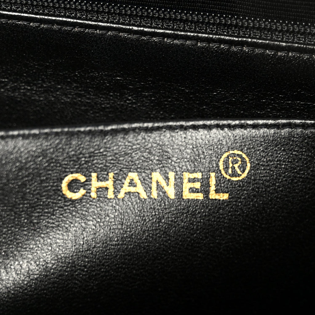 Lambskin Quilted Jumbo Single Flap Black