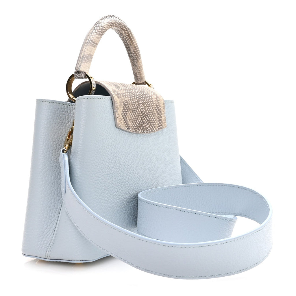 Taurillon Snakeskin Capucines BB Olympe Blue