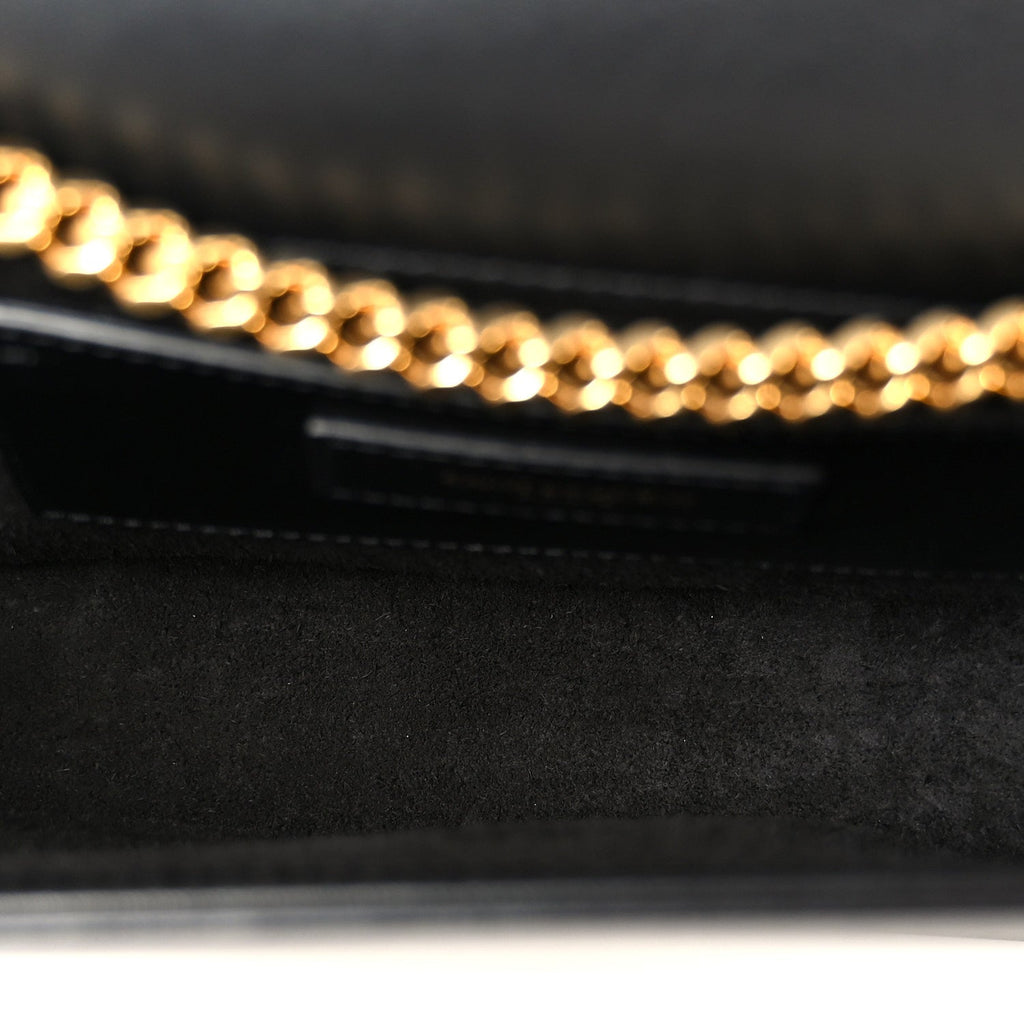 Smooth Calfskin Medium Classic Monogram Kate Tassel Satchel Black