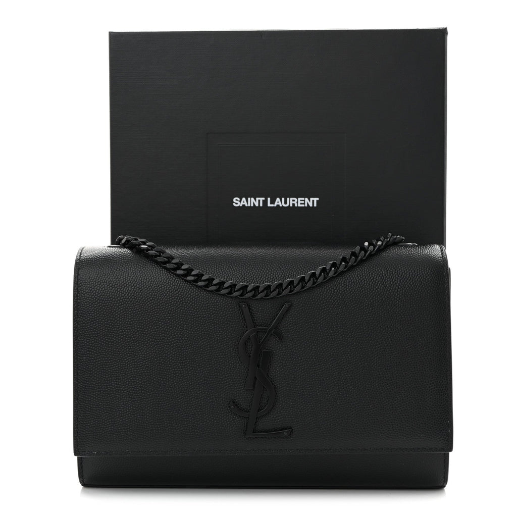 Grain De Poudre Small Monogram Monochrome Kate Satchel Black