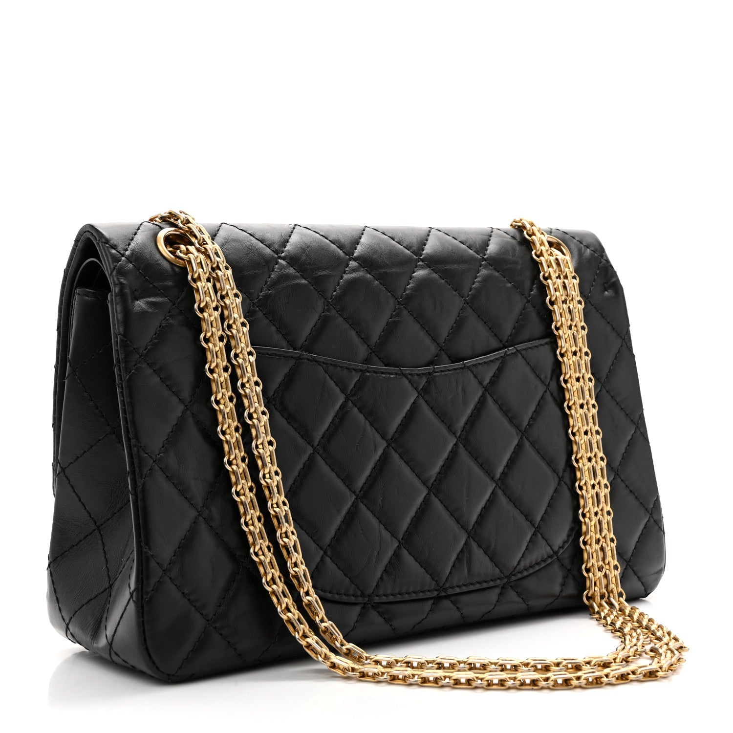 Aged Calfskin Quilted 2.55 Reissue 226 Flap Black