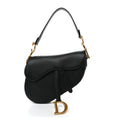 Grained Calfskin Saddle Bag Black