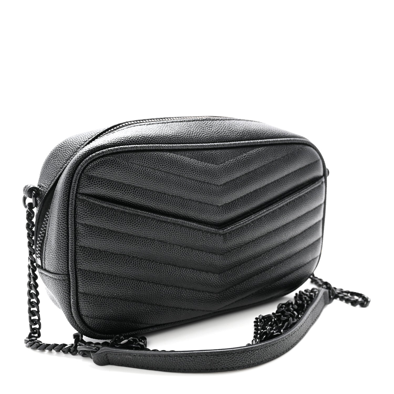 Grain De Poudre Matelasse Monochrome Monogram Mini Lou Camera Bag Black