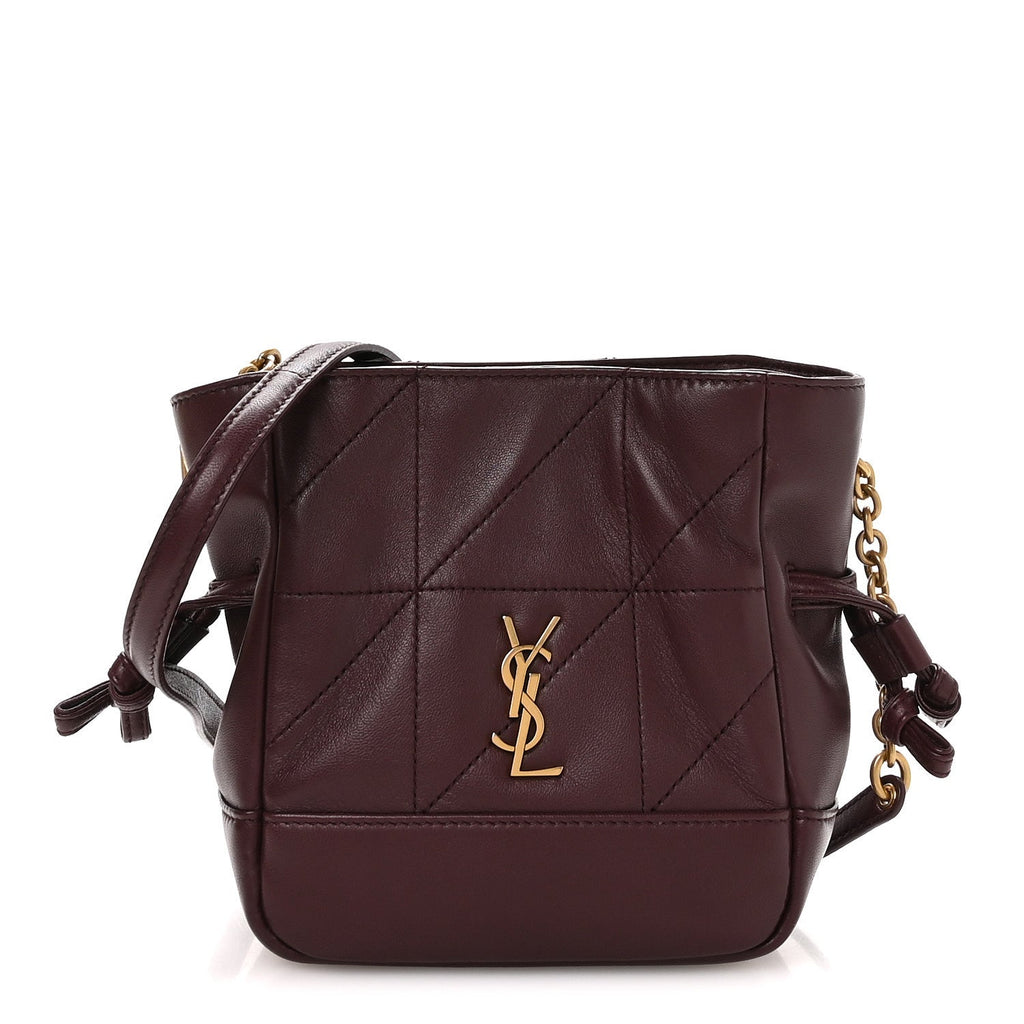 Lambskin Matelasse Monogram Mini Jamie Shoulder Pouch Bag Rouge Cabernet