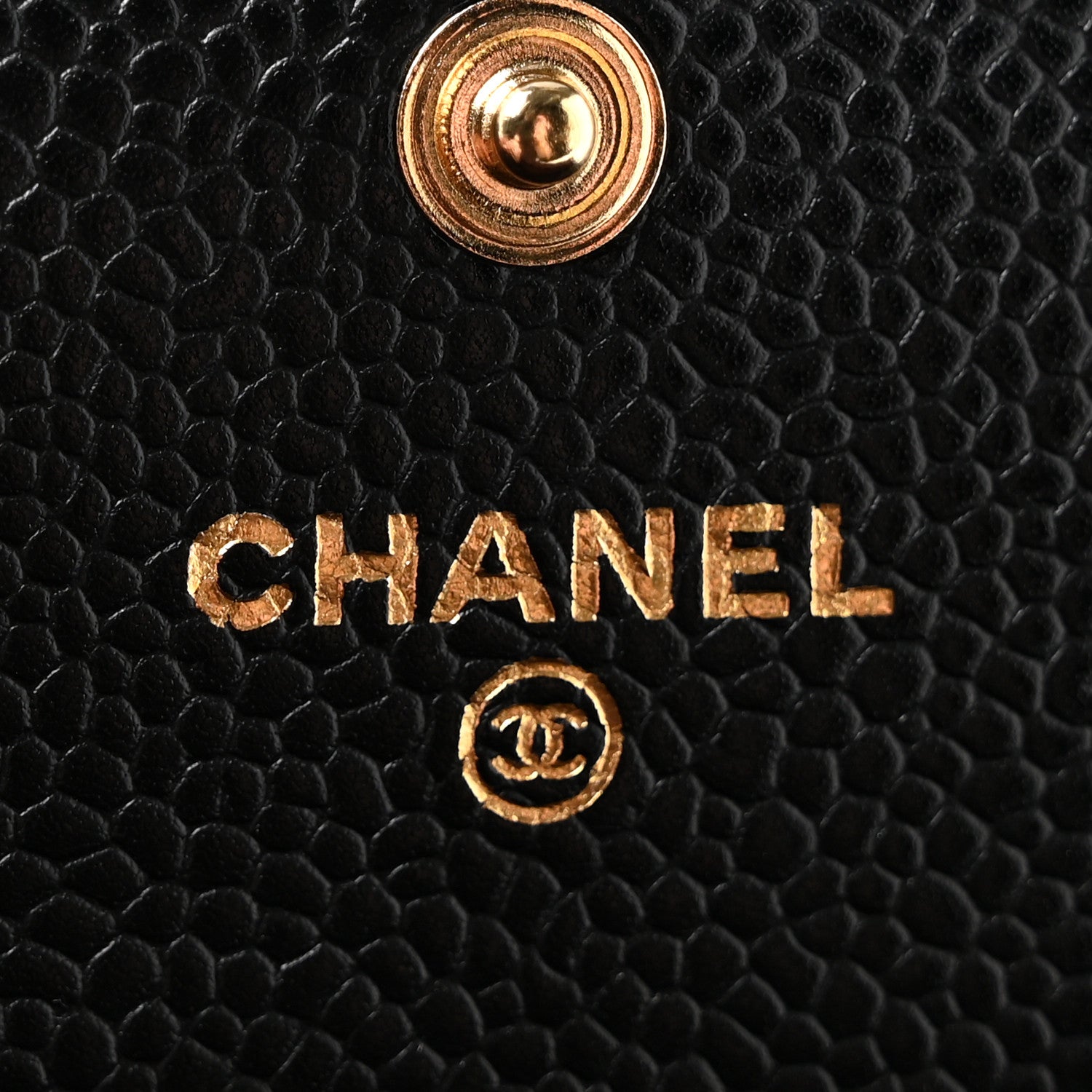 Caviar Quilted Large Gusset Flap Wallet Black