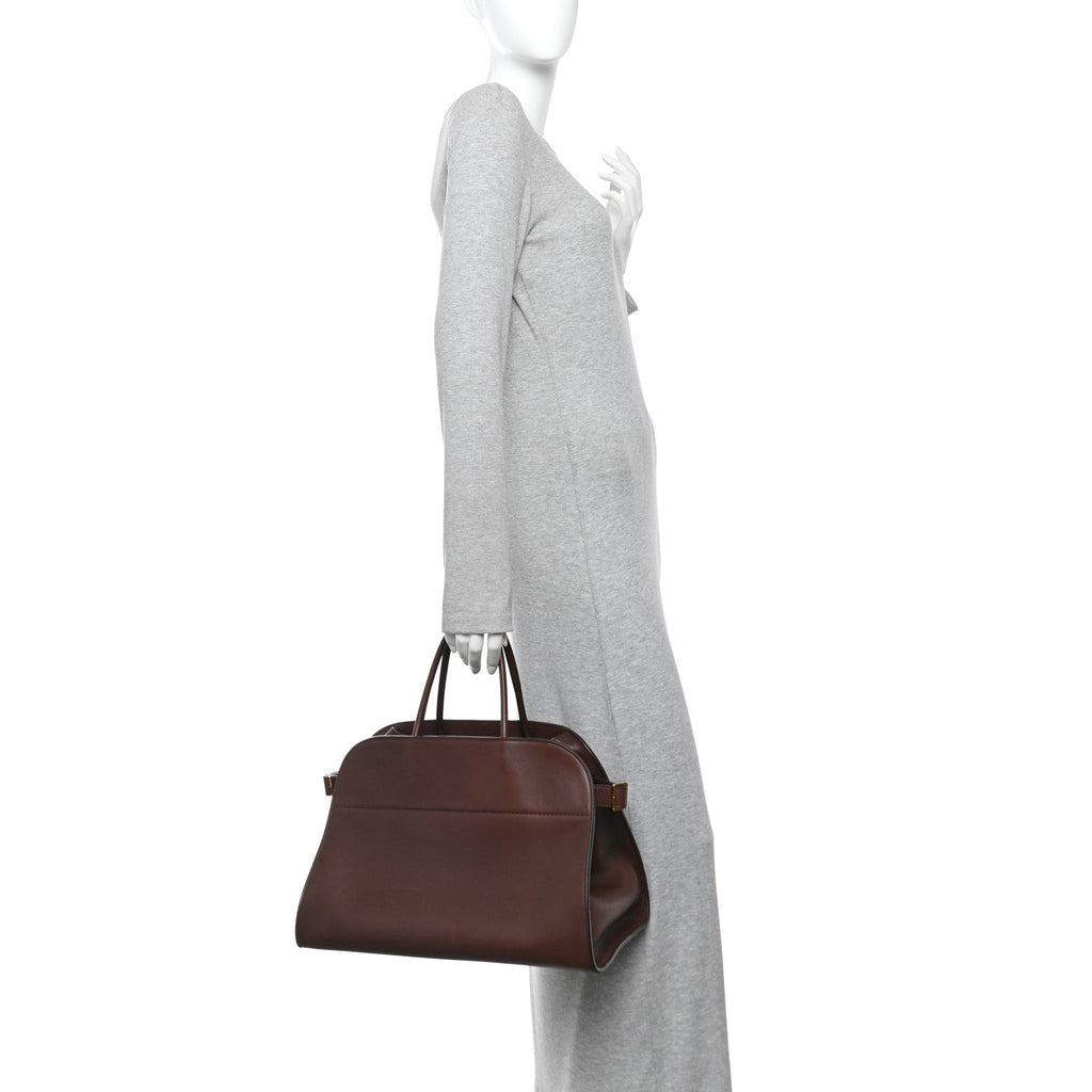 Polished Saddle Calfskin Soft Margaux 15 Burgundy