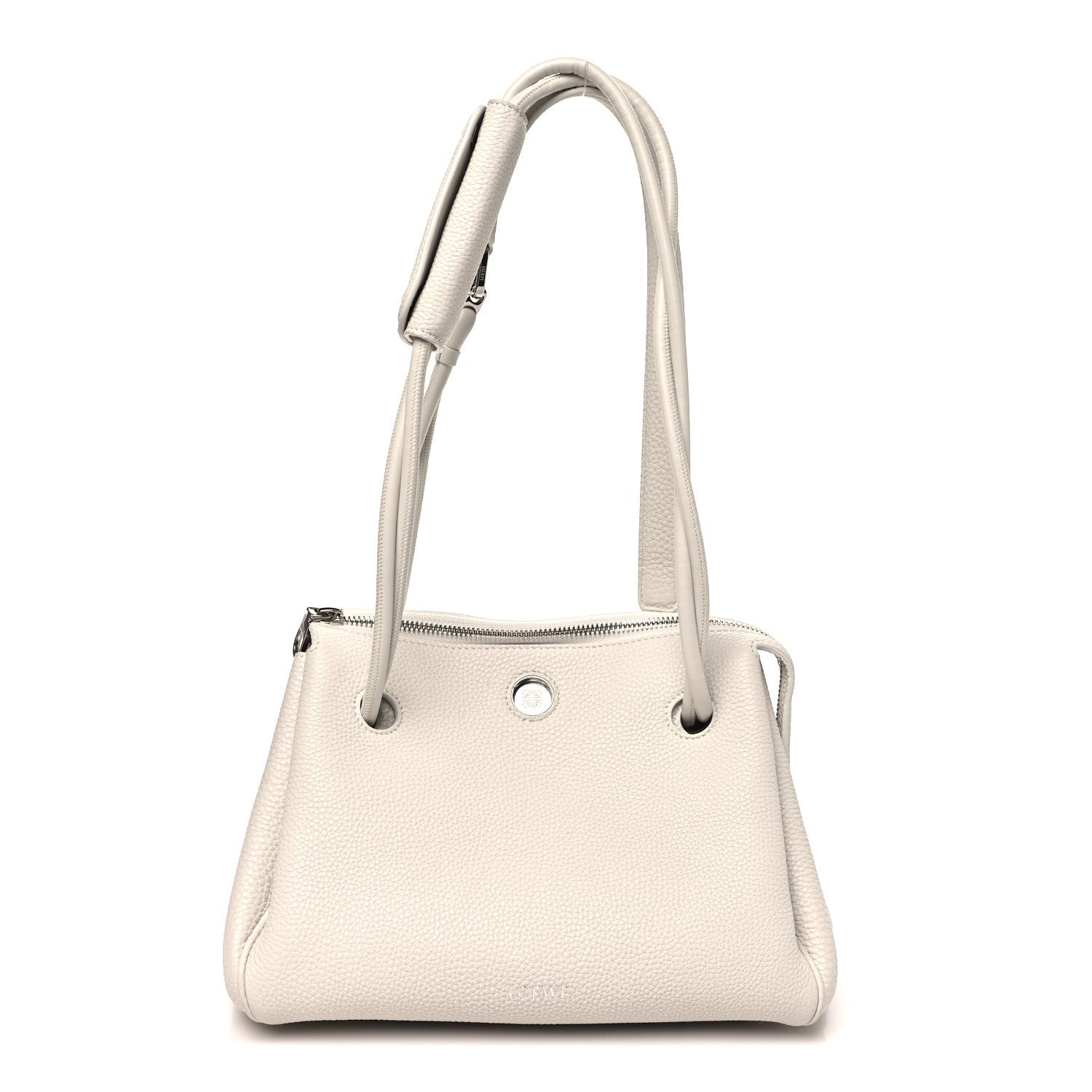 Supple Grained Calfskin Small Madrid Bag Soft White