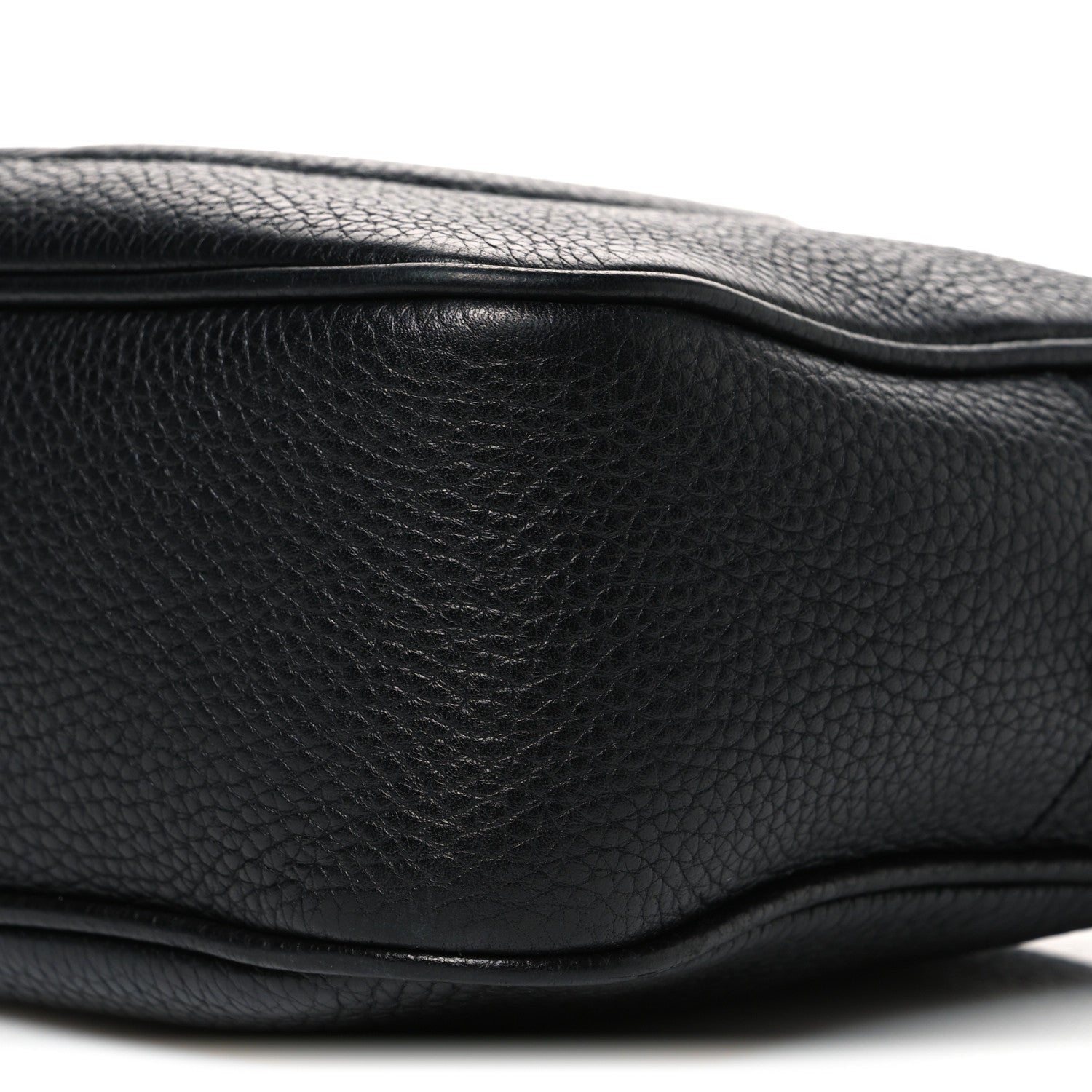 Pebbled Calfskin Small Soho Disco Bag Black