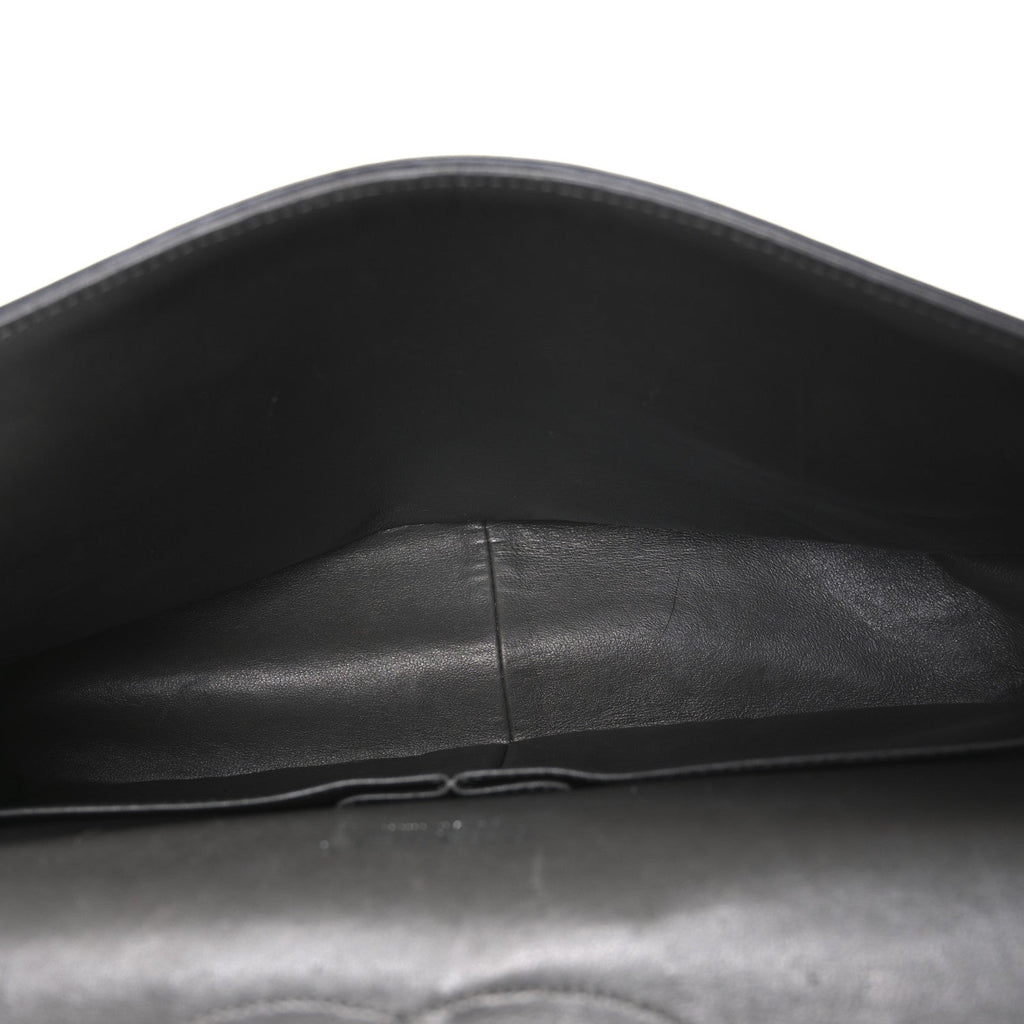 Lambskin Quilted Maxi Double Flap Dark Grey