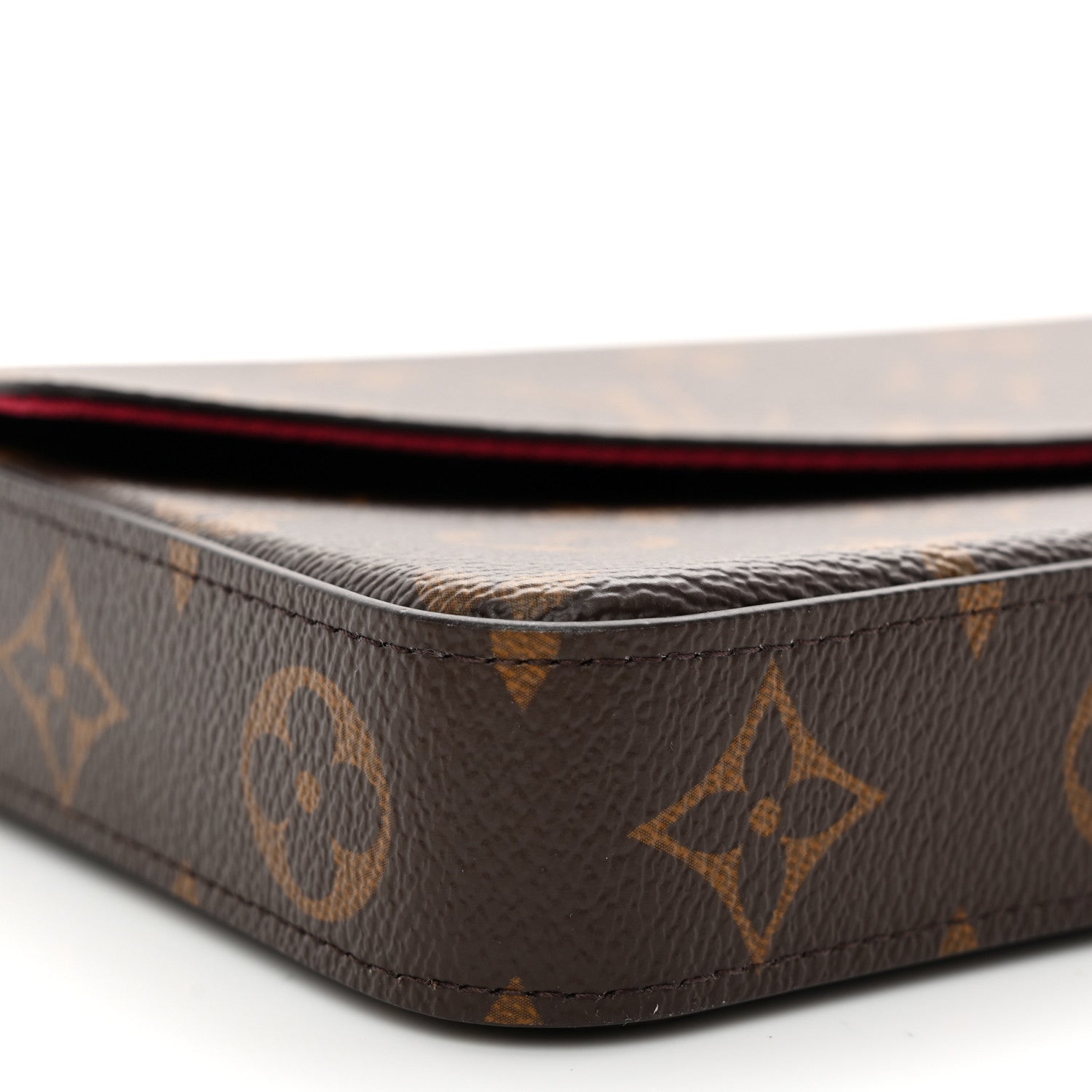 Monogram Pochette Felicie Chain Wallet Fuchsia