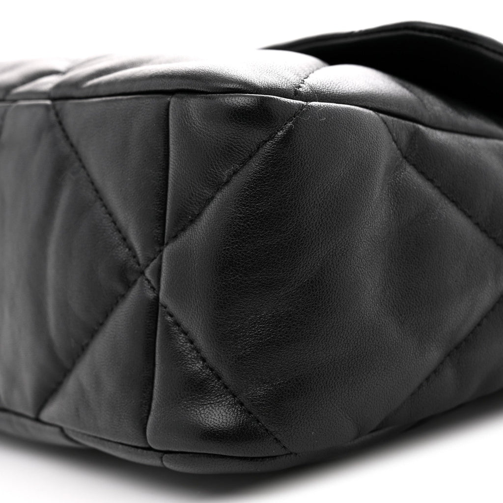 Lambskin Quilted Large Chanel 19 Flap Black