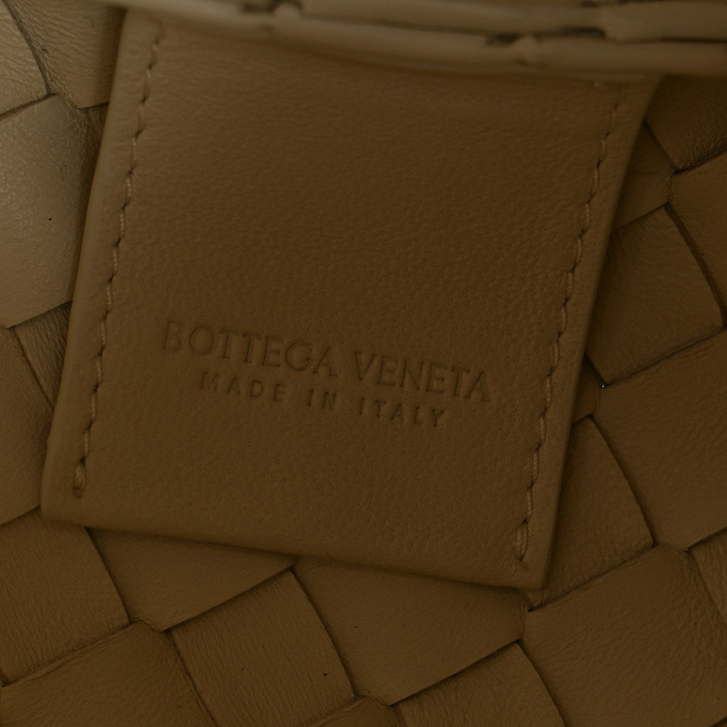 Nappa Intrecciato Small Campana Shoulder Bag Sea Salt