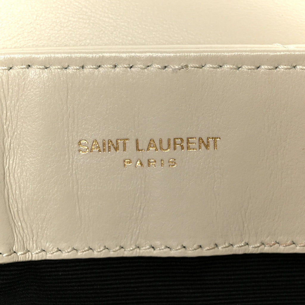 Calfskin Y Quilted Monogram Small Loulou Chain Satchel Crema Soft