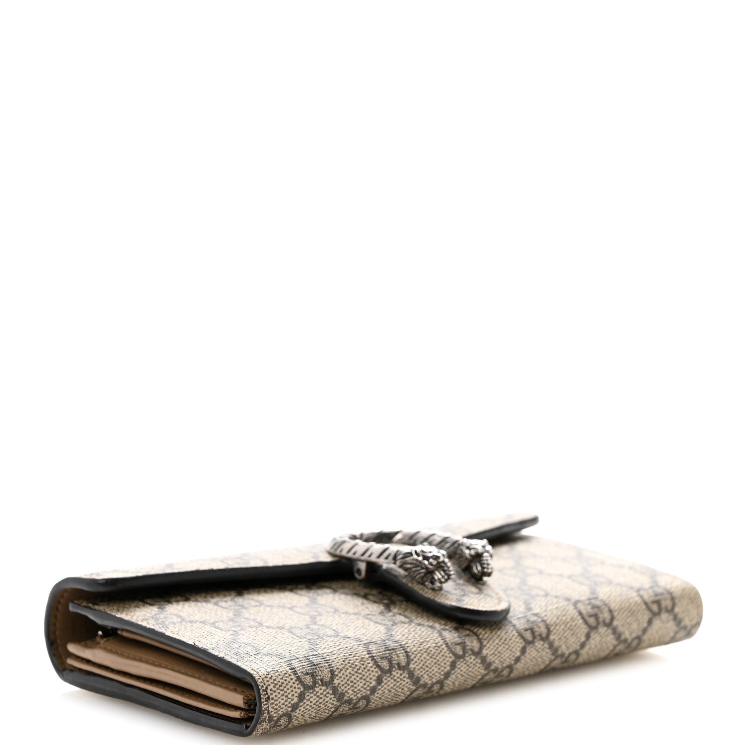 GG Supreme Monogram Dionysus Chain Clutch Wallet Beige Taupe