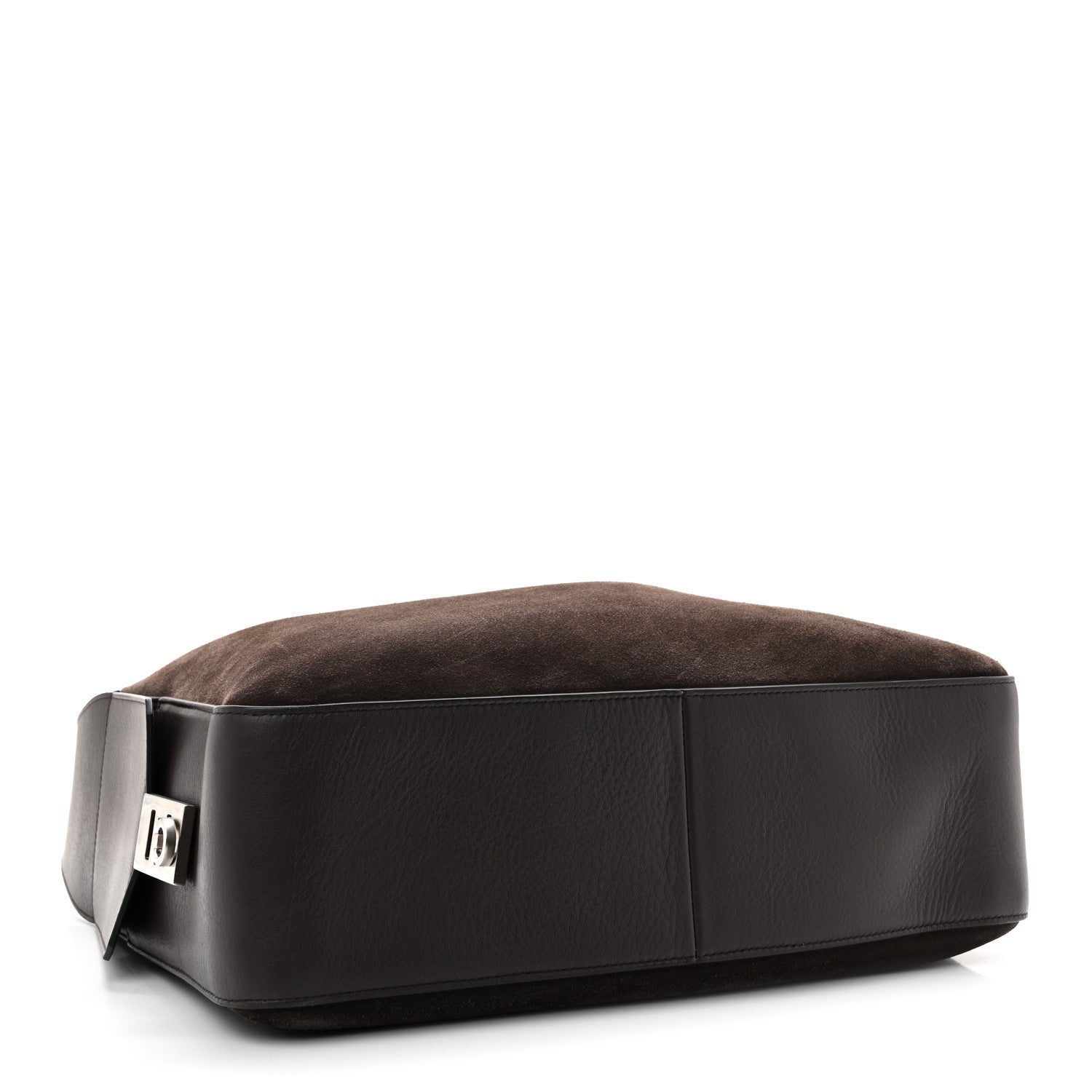 Suede Calfskin Gancini Twins Slouchy Crossbody Bag Brown