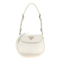 Spazzolato Mini Cleo Flap Adjustable Strap Shoulder Bag White