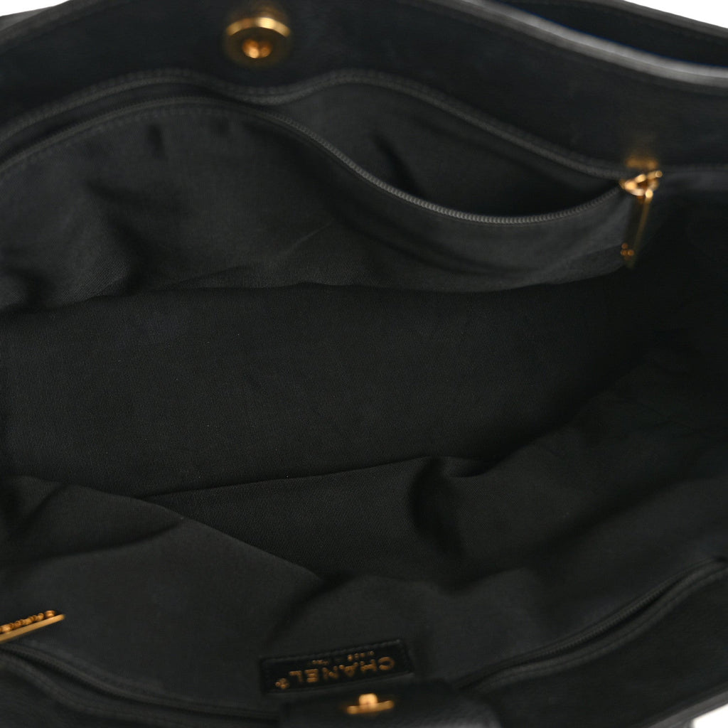Calfskin Cerf Executive Shopper Tote Black