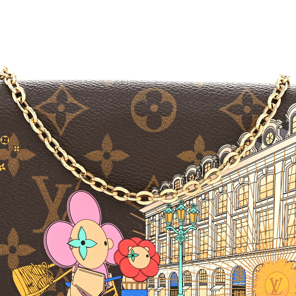 Monogram 2022 Christmas Animation Paris Pochette Felicie Chain Wallet Pink