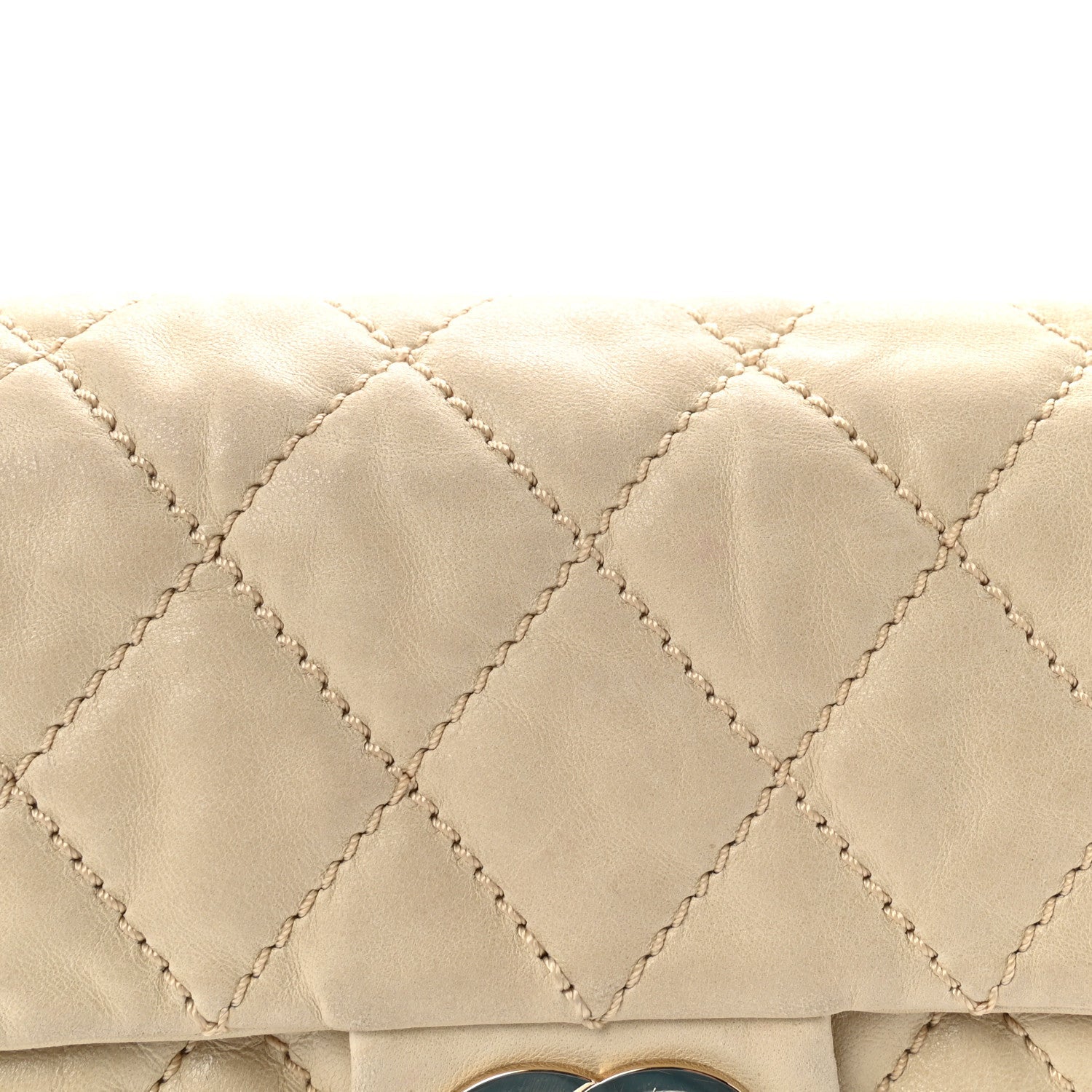 Lambskin Small Lady Braid Flap Light Beige
