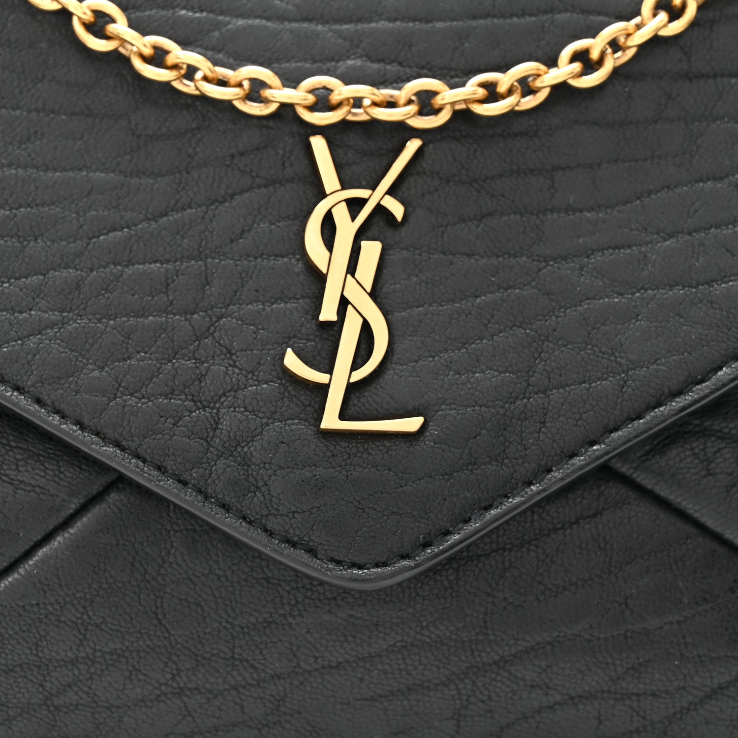 Supple Lambskin Small Cassandre Chain Pouch Black