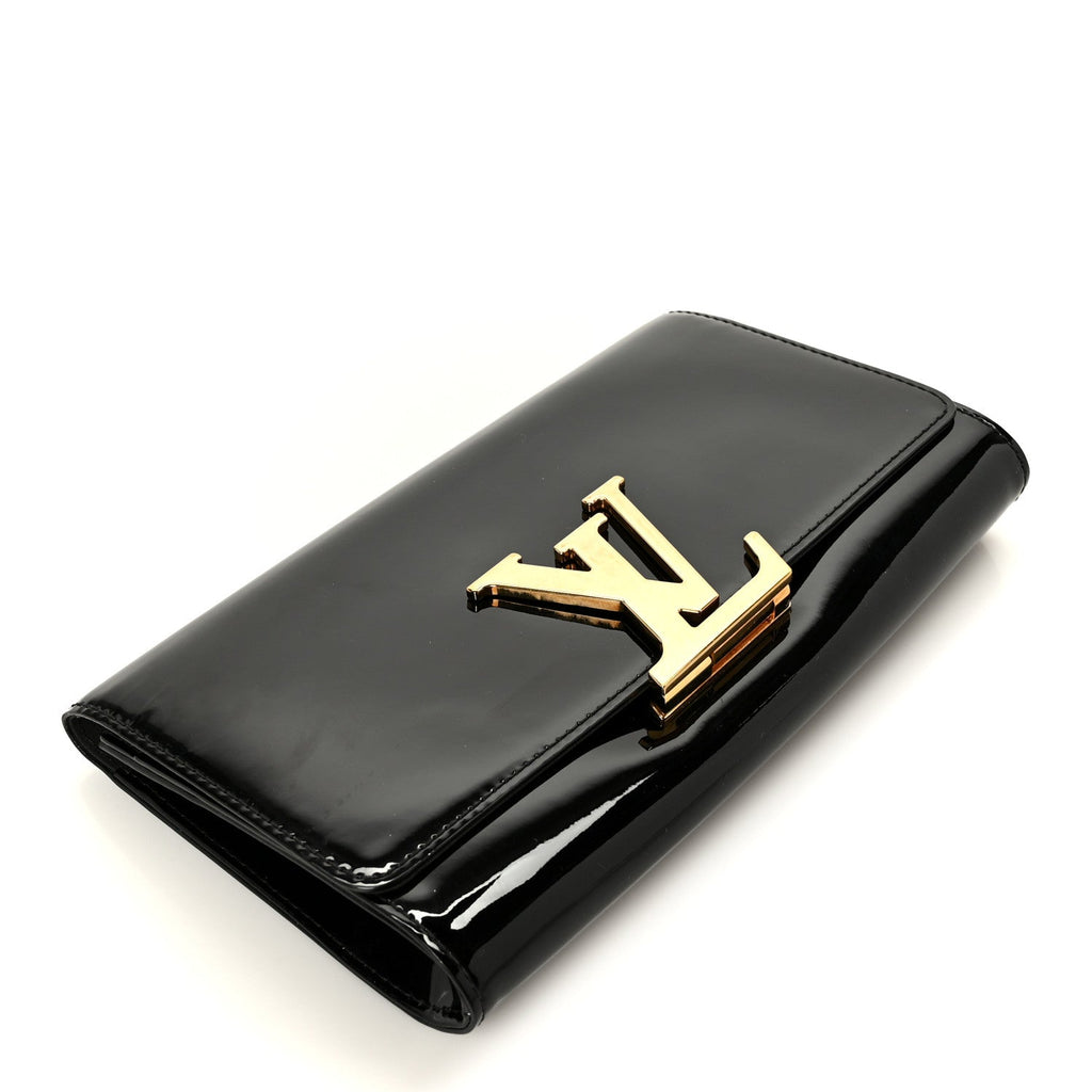 Patent Louise Clutch Black
