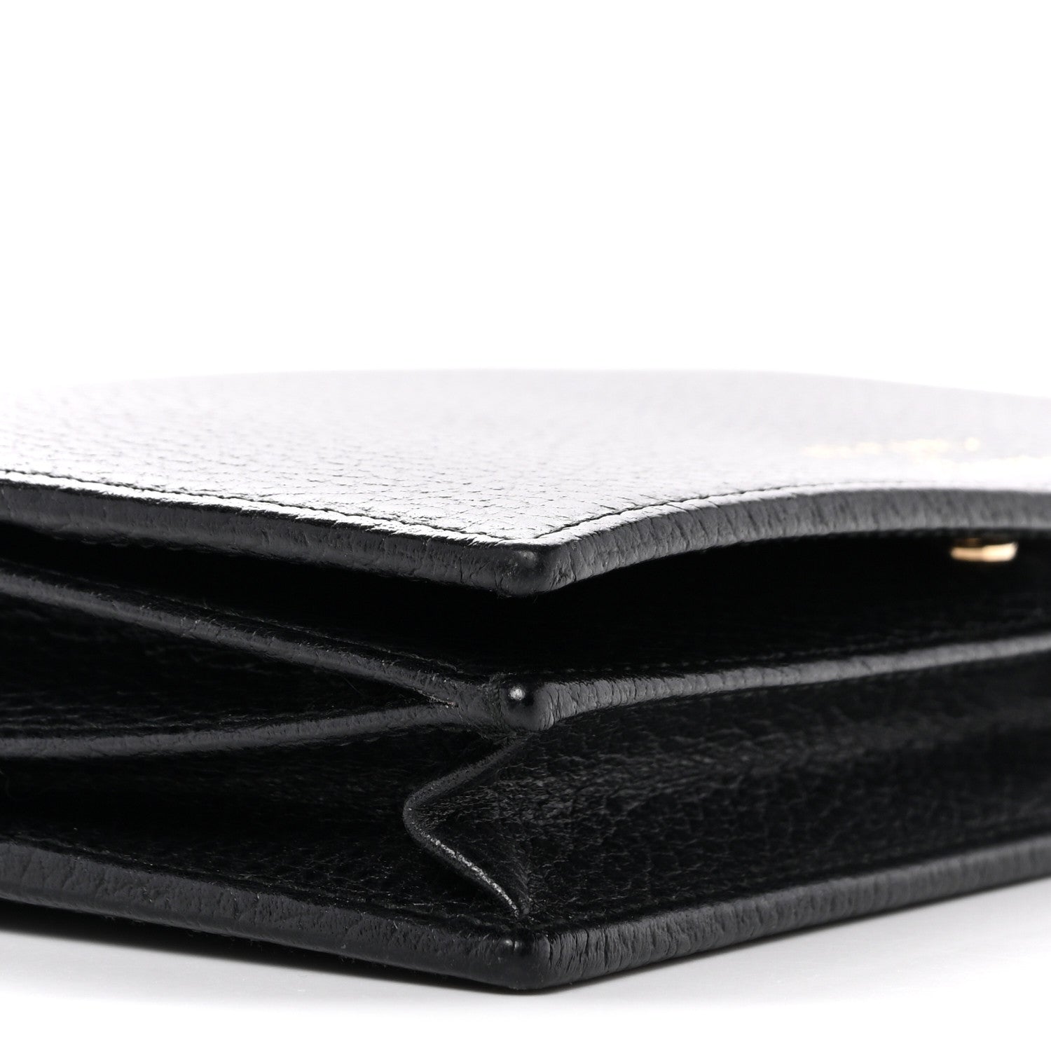 Dollar Calfskin Mini Swing Wallet Bag Black