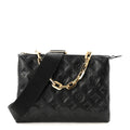 Lambskin Embossed Monogram Coussin PM Black