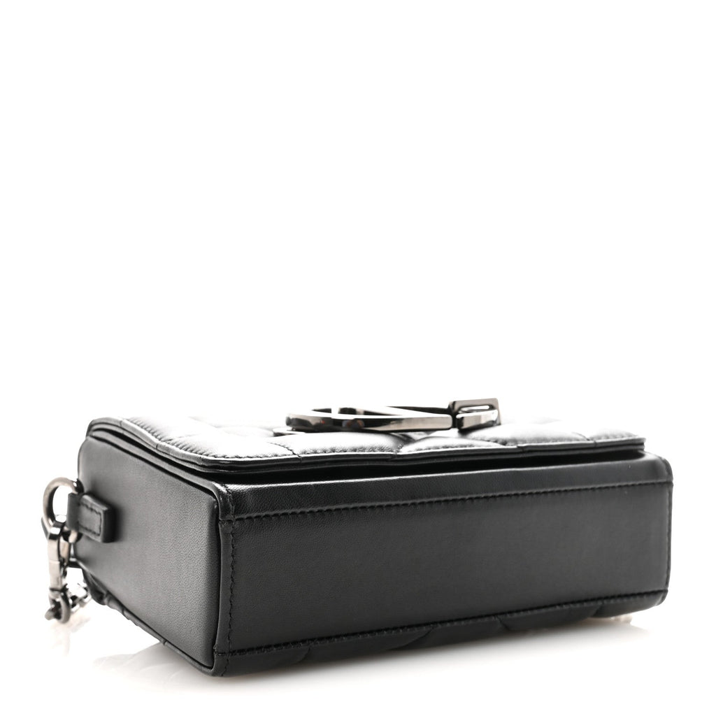 Lambskin Maxi Cannage Small 30 Montaigne Chain Top Handle Bag Black