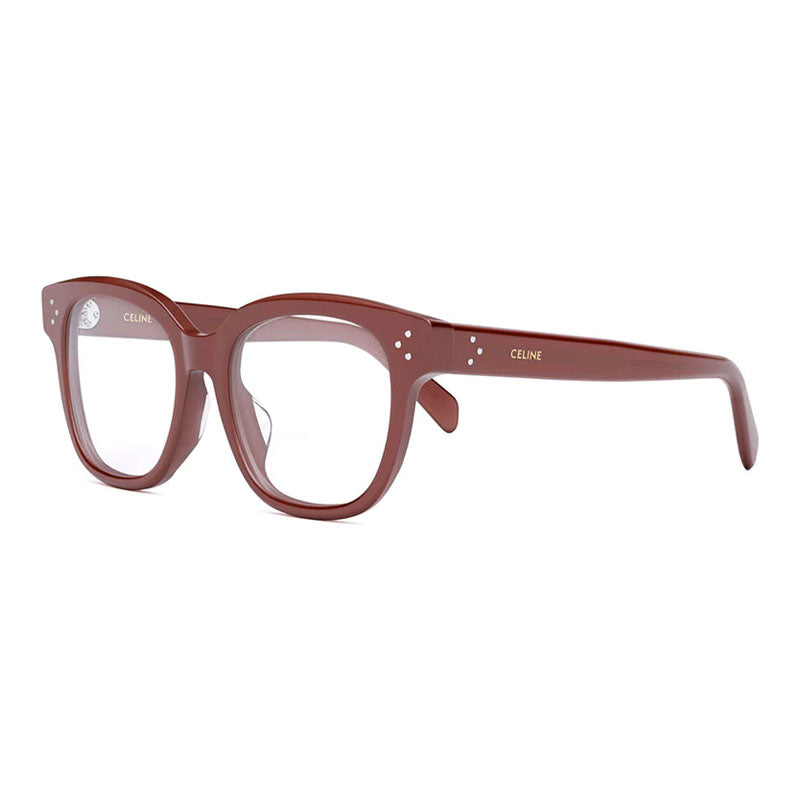 Celine Eyeglasses Square Full Rim, Shiny Bordeaux Frame and Clear Demo Lens Lens CL50086F069