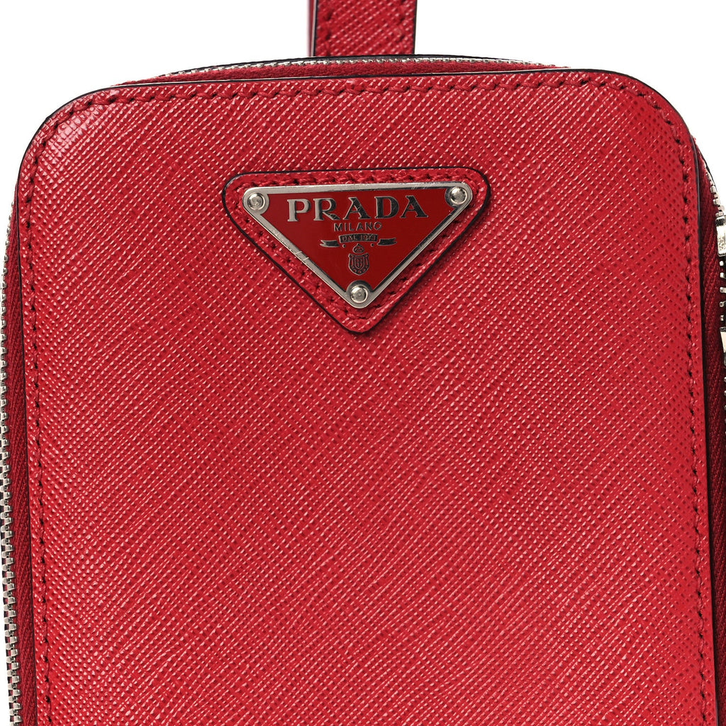 Saffiano Harness Crossbody Travel Pouch Fuoco