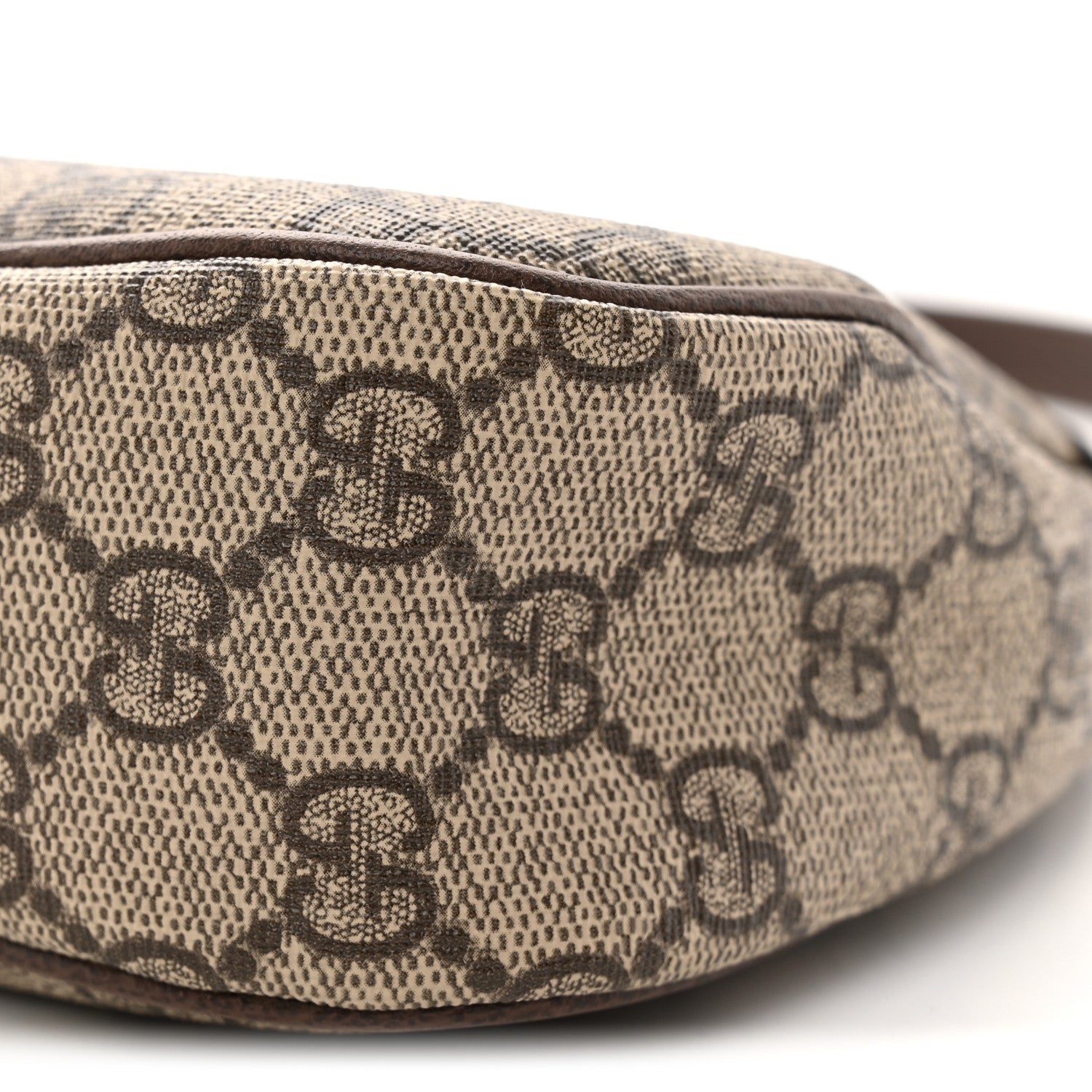 GG Supreme Monogram Textured Dollar Calfskin Small Ophidia Hobo Beige Ebony New Acero