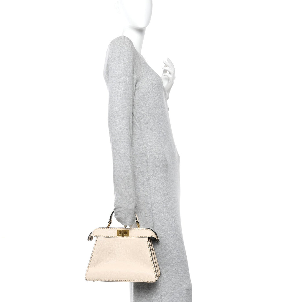 Cuoio Roma Sellerissima Nappa Sintetica Tape Stitch Small Peekaboo I SEE U Satchel Camelia